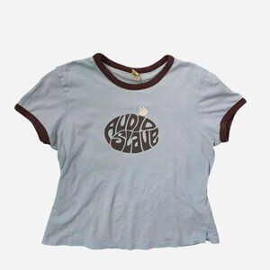 Vintage y2k Audioslave Blue/Brown Women's Ringer Tshirt